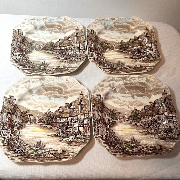 Johnson Brothers Olde English Countryside Scenic small side plates. Set of 4 - Picture 1 of 4